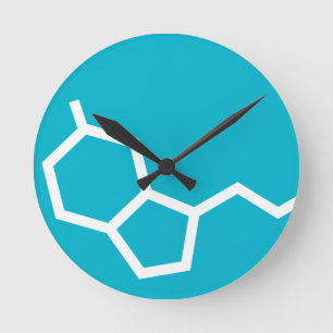 Serotonin Molecule - Happiness Round Clock