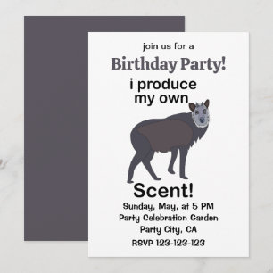 Serows Animal I Produce My Own Scent Fun Birthday Invitation