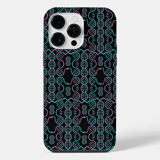 Serpent Chasing Tail Seamless Pattern iPhone Case (Back)