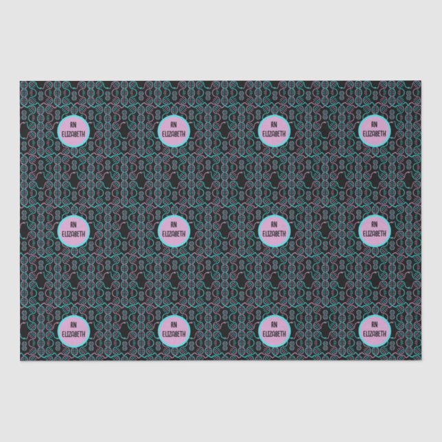 Serpent Chasing Tail Seamless Pattern Tissue Paper (Front)