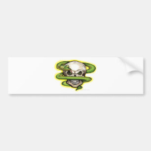 Serpent Evil Skull Bumper Sticker