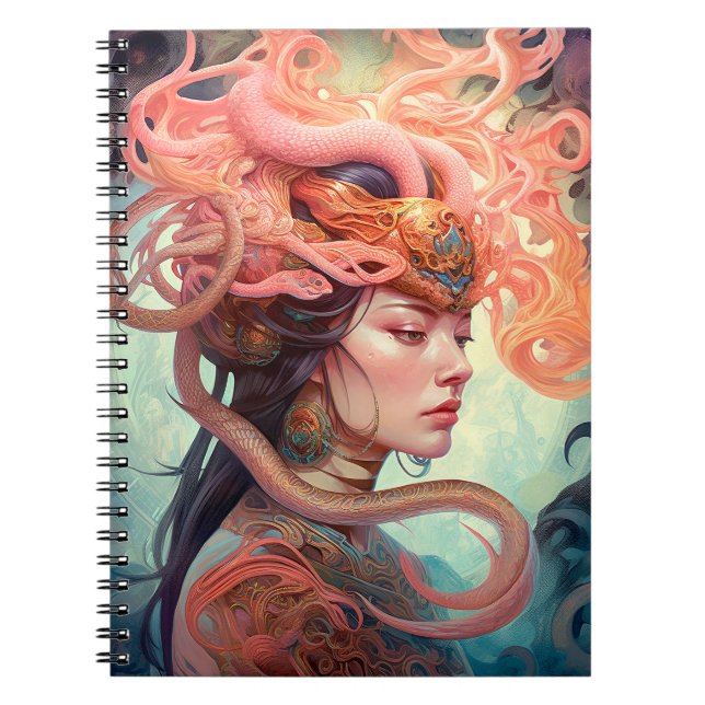 Serpent Hair Lady Fantasy Art Notebook (Front)
