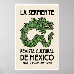 Serpent Illustration Print Typography Wall Art