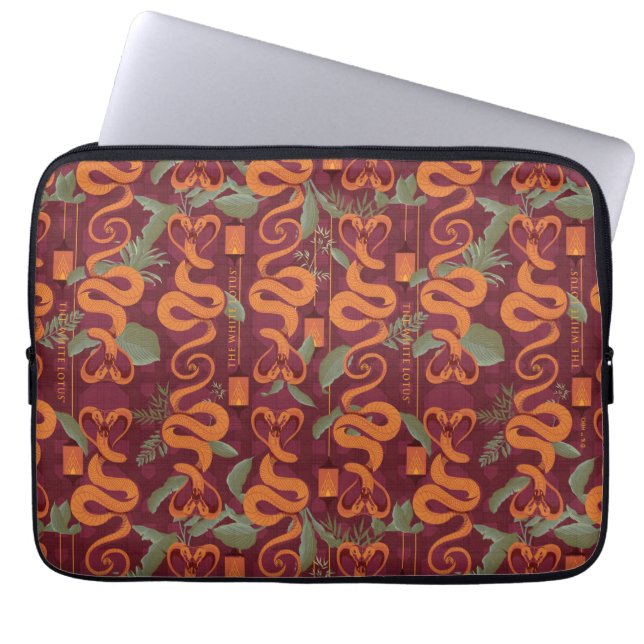 Serpent Luxe Pattern - The White Lotus Laptop Sleeve (Front)