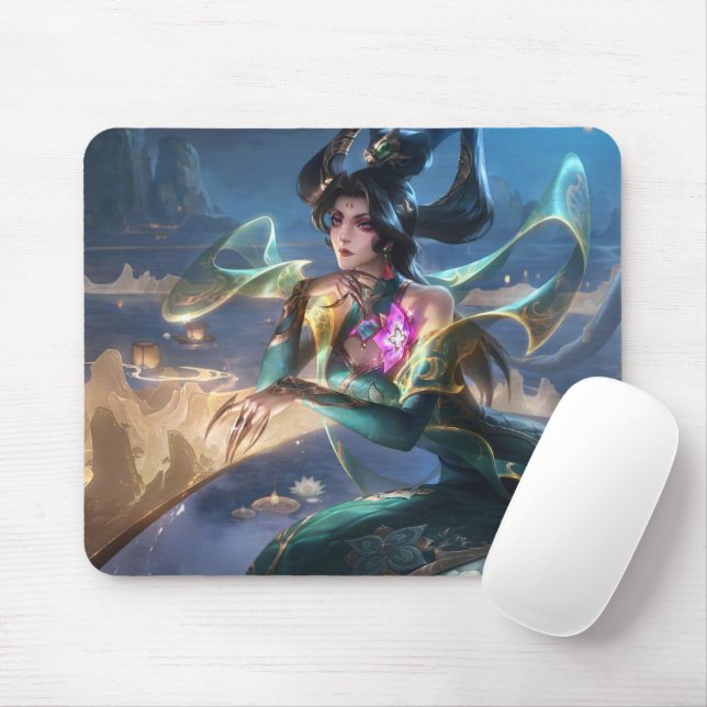 Serpent’s Embrace Gaming Mousepad | Snake Witch (With Mouse)