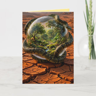 Serpent & the Orb of Eden Surreal Dreamscape Thank You Card