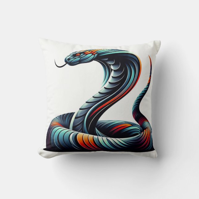 Serpentine Comfort: Cobra-Shaped Pillow for Exotic (Front)