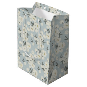 Serpentine Peony- offwhite and light blue Medium Gift Bag
