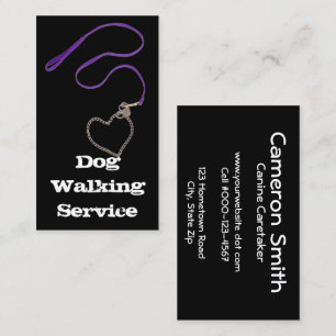Serpentine Purple Leash & Heart Chain Business Card