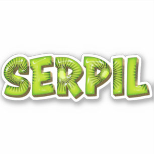 Serpil Name Kiwi Design Sticker