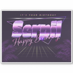 Serpil Name Vorname lila retro Sticker Geburtstag