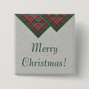 Serpinski's Squares Quilted Christmas Fractal 15 Cm Square Badge