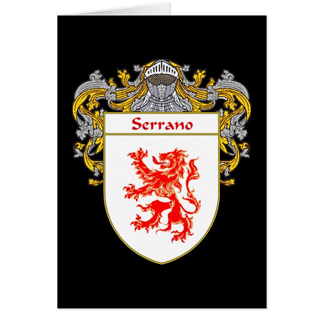 Serrano Coat of Arms (Mantled) (Front)