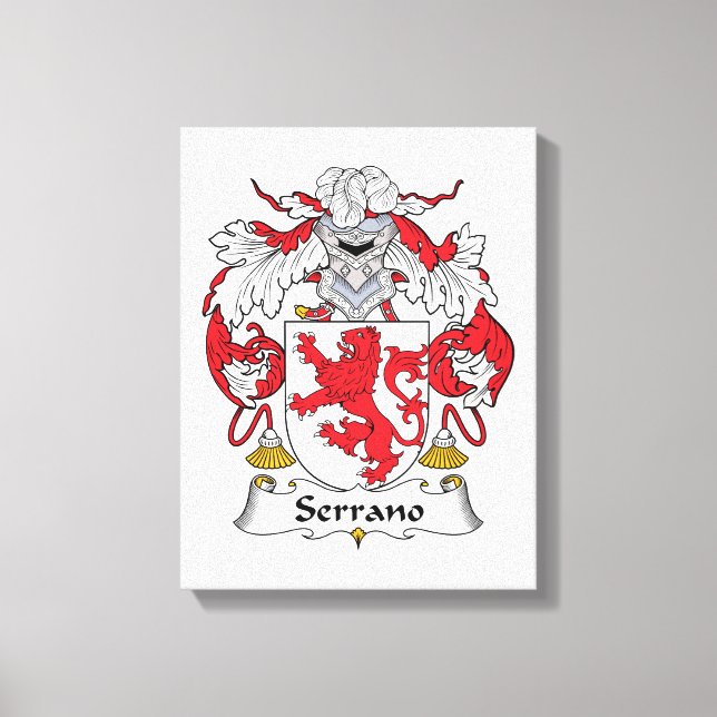 Serrano Family Crest Canvas Print (Front)