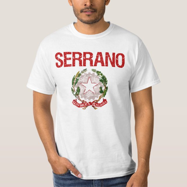 Serrano Italian Surname T-Shirt (Front)