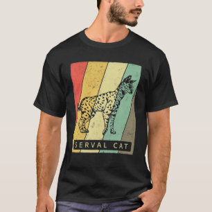 Serval Cat Lover Vintage Retro Animal T-Shirt