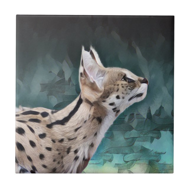 Serval Cat Tile (Front)