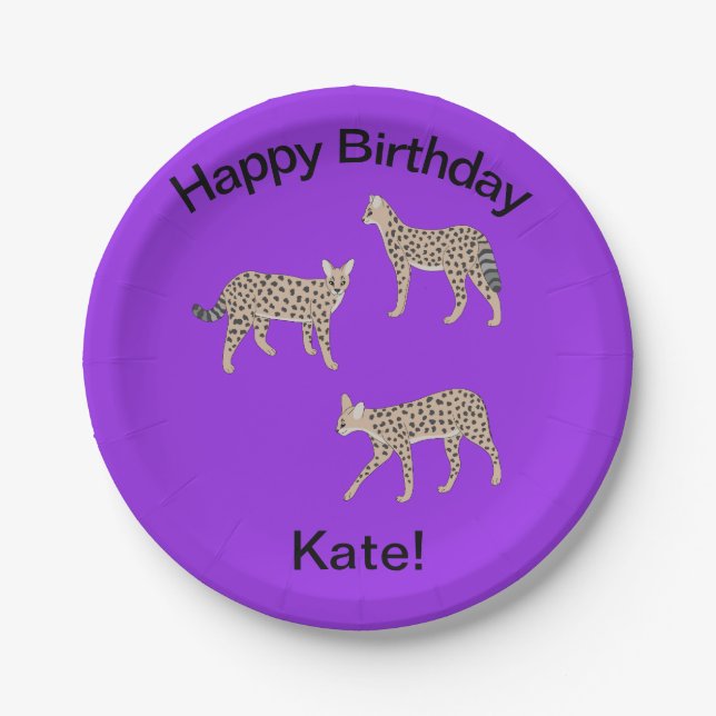 Serval Cats  Paper Plate (Front)