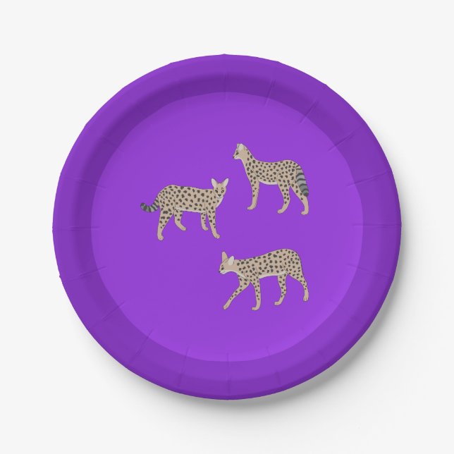 Serval Cats  Paper Plate (Front)