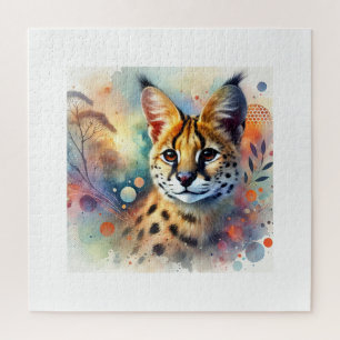 Serval Majesty 020924AREF115 - Watercolor Jigsaw Puzzle