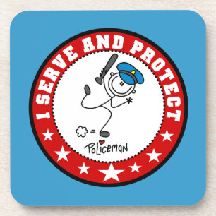 Serve and Protect Policeman Coaster