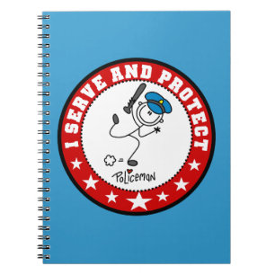 Serve and Protect Policeman Spiral Notebook