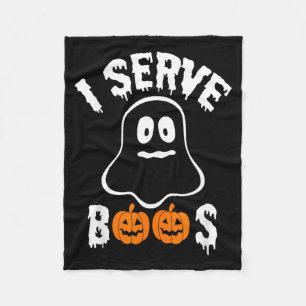 Serve Boos Bartender Halloween Boo Lover Waitress Fleece Blanket