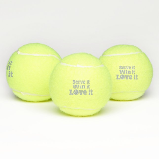 Serve it win it love it tennis ball slogan (Multi)