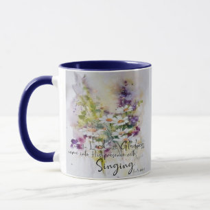 Serve the Lord with gladness floral Mug