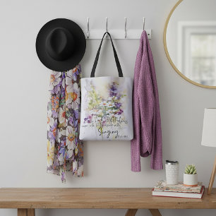 Serve the Lord with gladness floral  Tote Bag