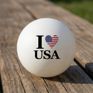 Serve Up Spirit: "I ❤️ USA" Ping Pong Ball