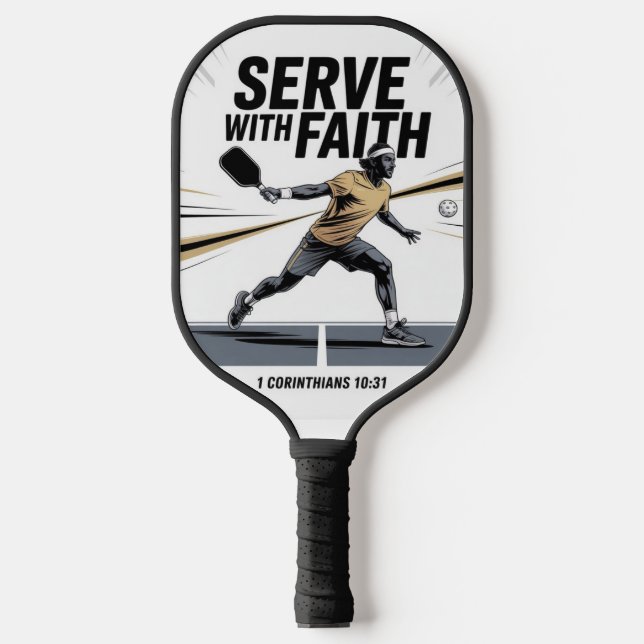 Serve With Faith Christian Pickleball Paddle (Front)
