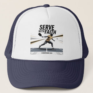 Serve With Faith Christian Pickleball  Trucker Hat