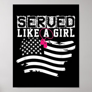 Served Like A Girl Memorial Women Veterans Day Wom Poster