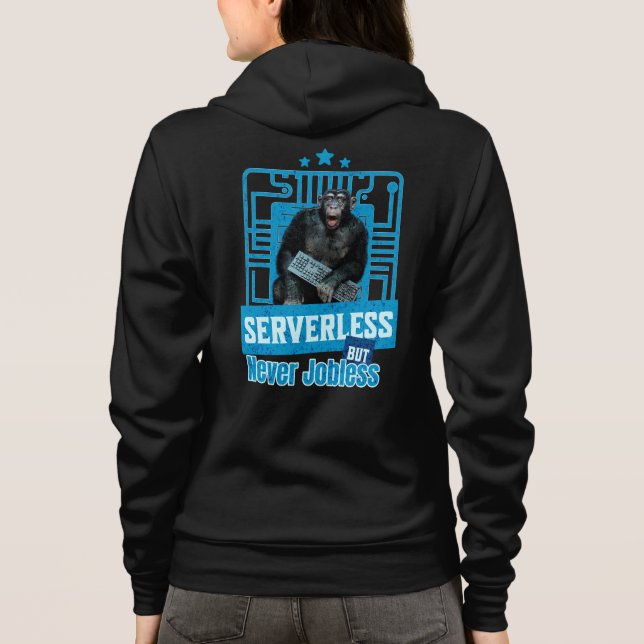 Serverless Funny Monkey Developer Humour Hoodie (Back)