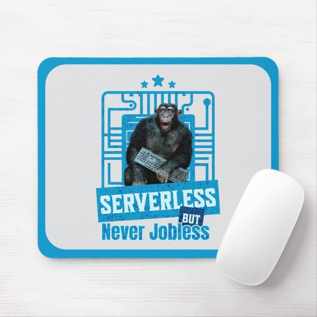 Serverless Funny Monkey Developer Humour Mouse Pad (With Mouse)