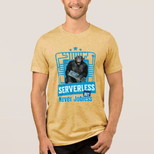 Serverless Funny Monkey Developer Humour Tri-Blend Shirt