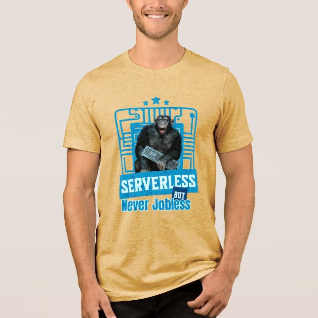 Serverless Funny Monkey Developer Humour Tri-Blend Shirt (Front)
