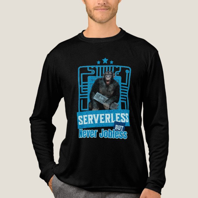 Serverless Funny Monkey Developer Humour Tri-Blend Shirt (Front)