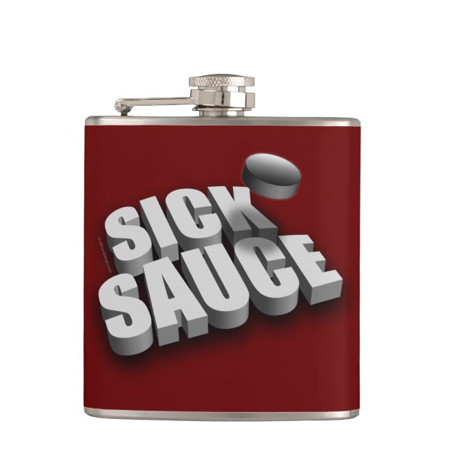 Serves Sick Sauce (Hockey) Hip Flask (Front)
