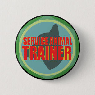 SERVICE ANIMAL DOG TRAINER 6 CM ROUND BADGE
