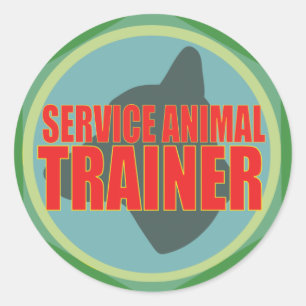 SERVICE ANIMAL DOG TRAINER CLASSIC ROUND STICKER