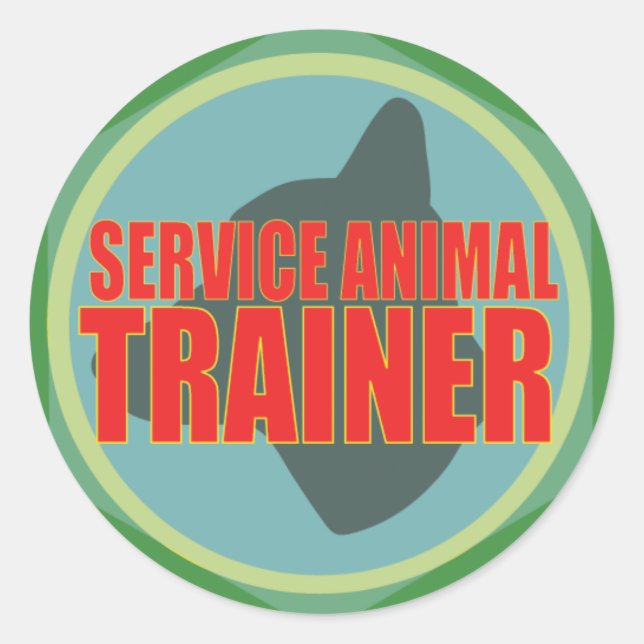 SERVICE ANIMAL DOG TRAINER CLASSIC ROUND STICKER (Front)