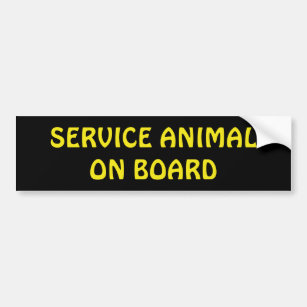 Service Animal On Board Bumper Sticker