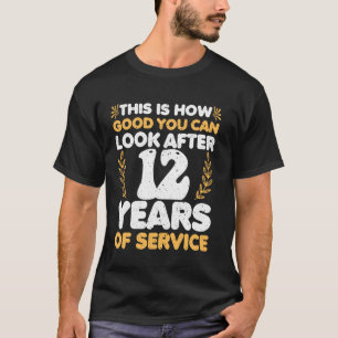 Service anniversary Men Women 12 years of work ann T-Shirt