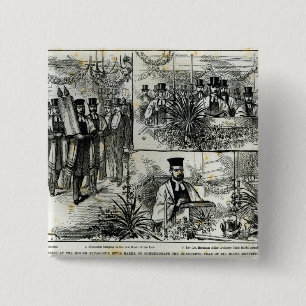 Service at the Jewish Synagogue 15 Cm Square Badge