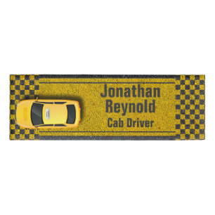 Service Cab Driver Business Yellow Taxi Name Tag