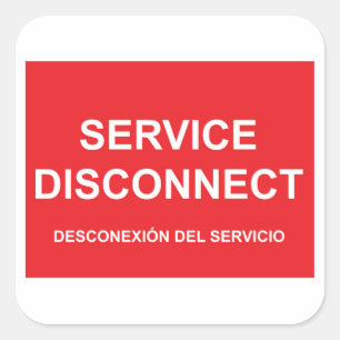 Service Disconnect Label With Spanish Subtitle