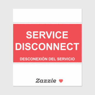 Service Disconnect Label with Spanish Subtitles