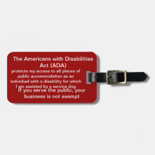 Service dog ADA Customisable law tag